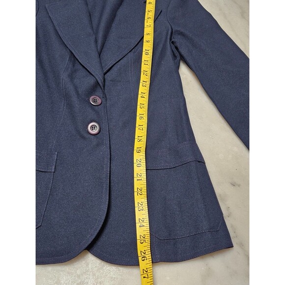 Vintage Tom Boy Grils Blue 100% Polyester Long Sleeve 2 Button Blazer Size 5 - Picture 2 of 8